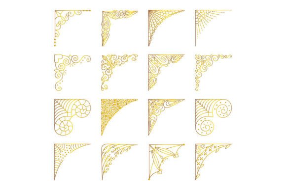 Download Gold Line Vector Refined Corner Set - Premium Bundle
