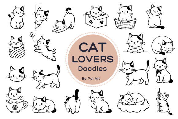 Download Cat Lovers Doodle - Lover Collection