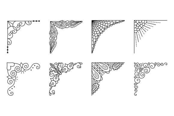 Download Black Line Vector Refined Corner Set - Premium Bundle