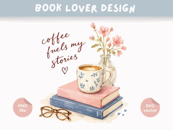 Download Coffee and Books Design, Book Lover PNG - Lover Collection