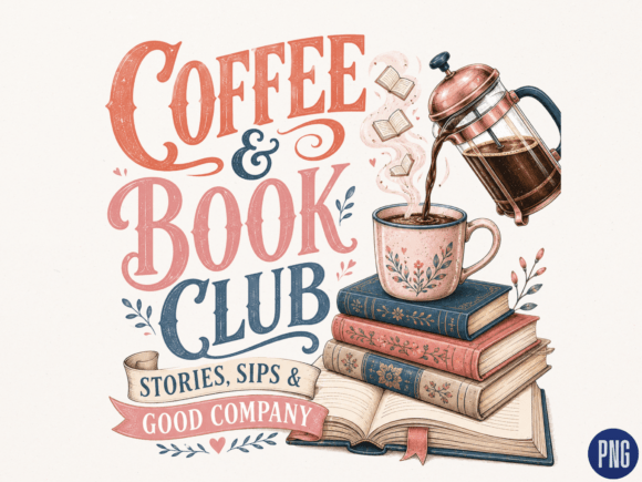 Download Coffee and Book Club PNG, Reading Lover - Lover Collection